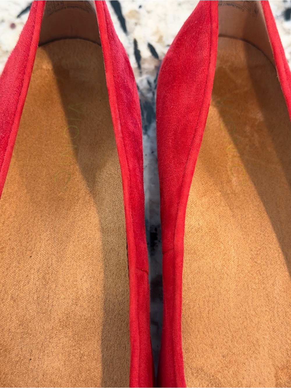 Vionic Klara Red Suede Ballet Flats Square Toe 8 - Picture 9 of 11